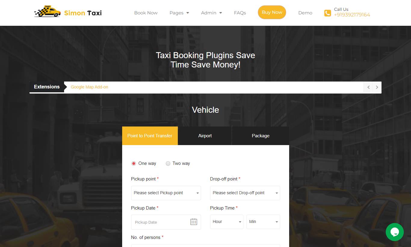SimonTaxi - Taxi Booking WordPress Theme